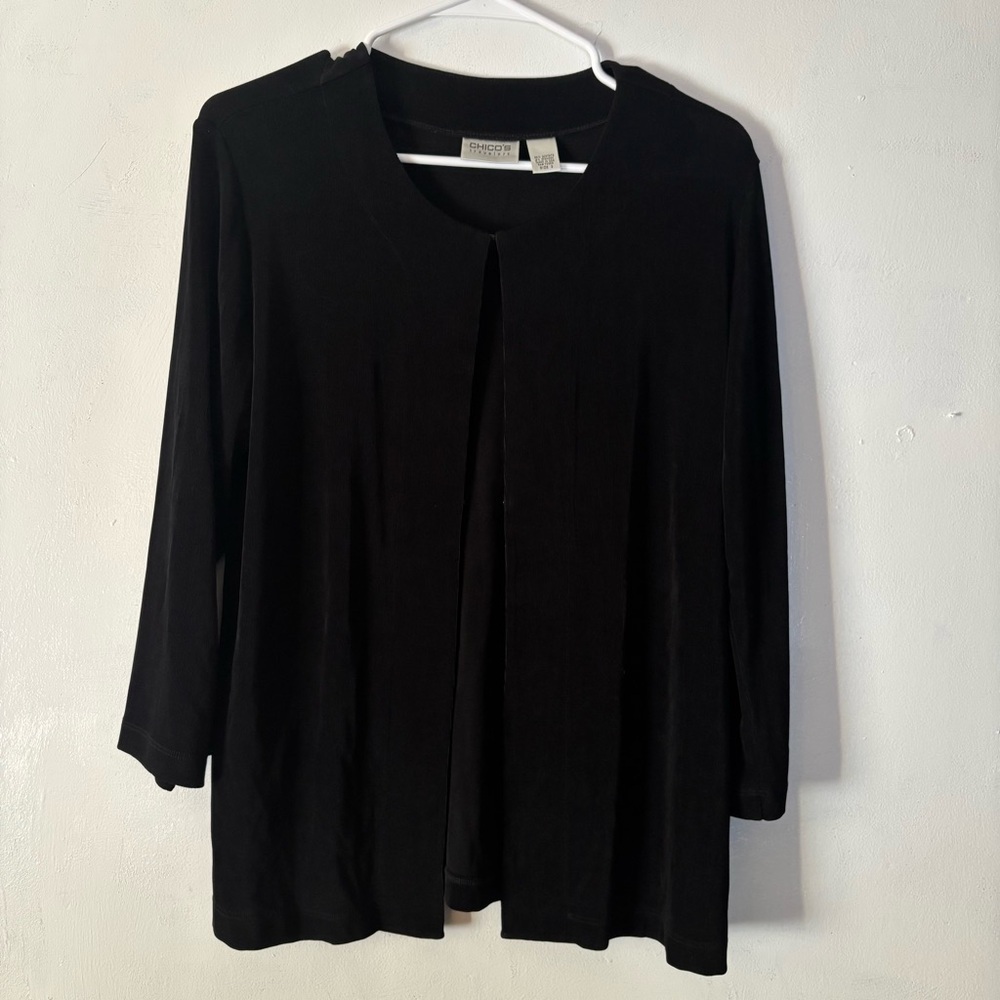 Chico's Travelers Slinky Classic Black Women's Cardigan